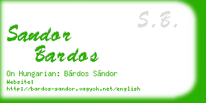 sandor bardos business card